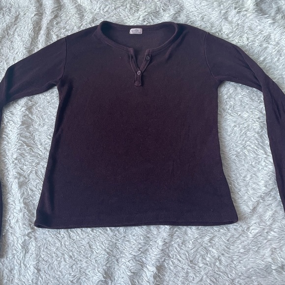 Brandy Melville Tops - Brandy Melville maroon long sleeve Callen Henley